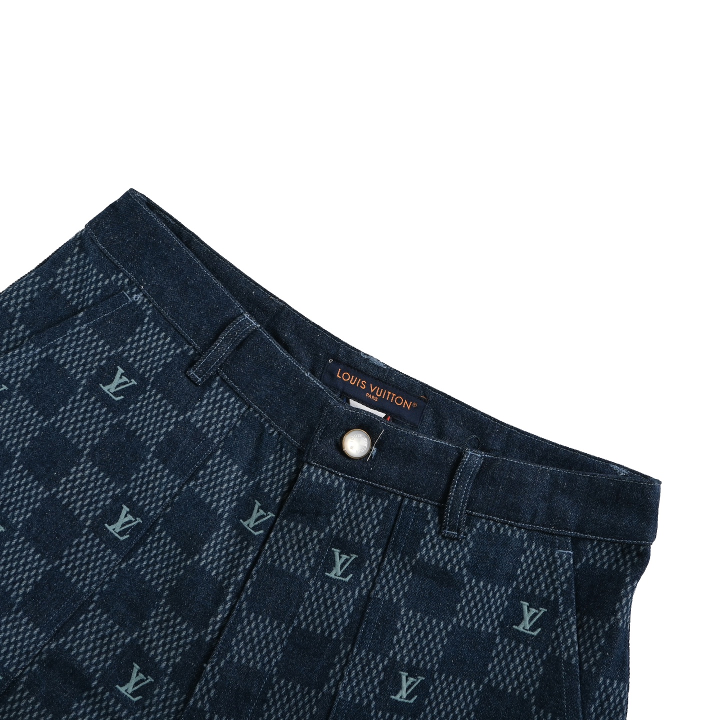 Louis Vuitton America's Cup Checkerboard Denim Shorts