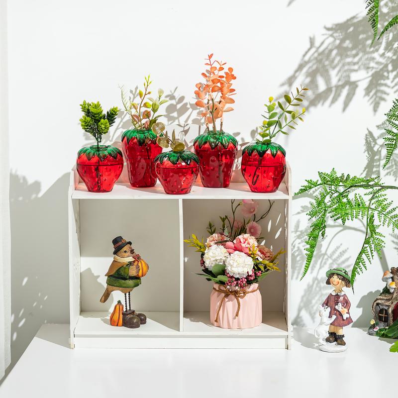 🍓Cute Strawberry Glass Vase 🎁 Easter & Birthday Gift