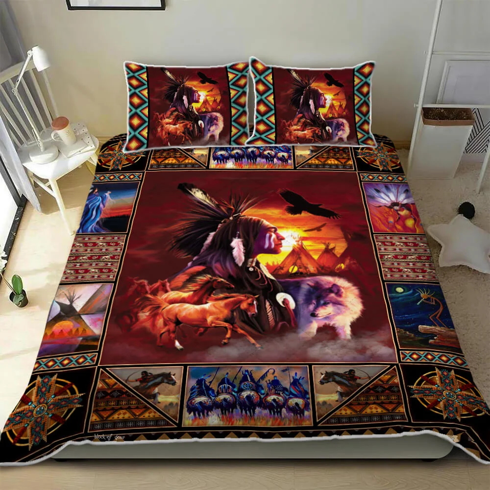 Beautiful Native American Quilt Bed Set