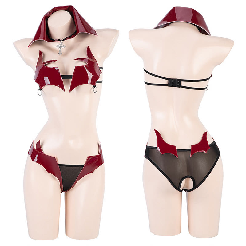 Sexy Devil Backless Bikini Lingerie Set