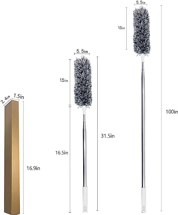 (🔥Last Day Promotion-SAVE 50% OFF)🧹30-100 Inches Retractable Washable Curved Microfiber Duster-BUY 2 GET 10% OFF & FREE SHIPPING！