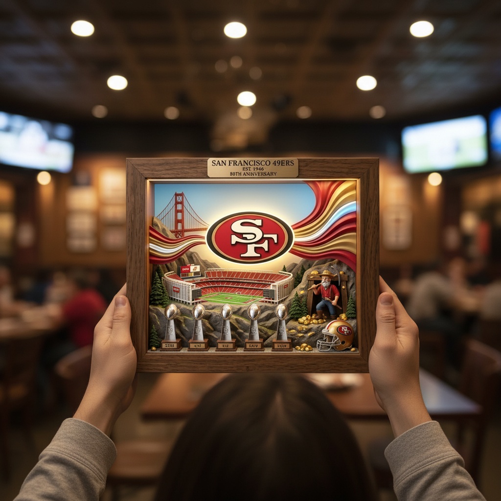 San Francisco 49ers 80th Anniversary Diorama Lightbox Frame