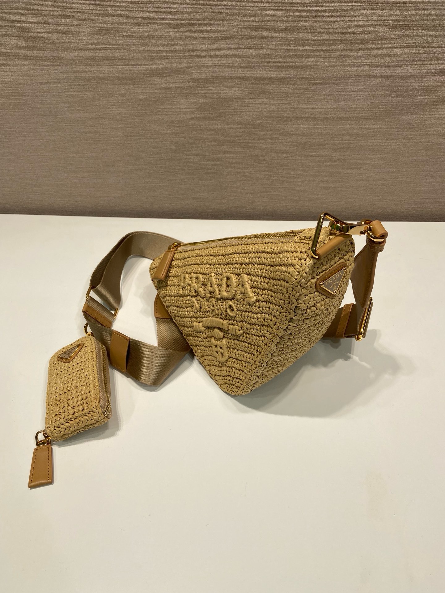 Prada Straw Triangle Bag 1BH190