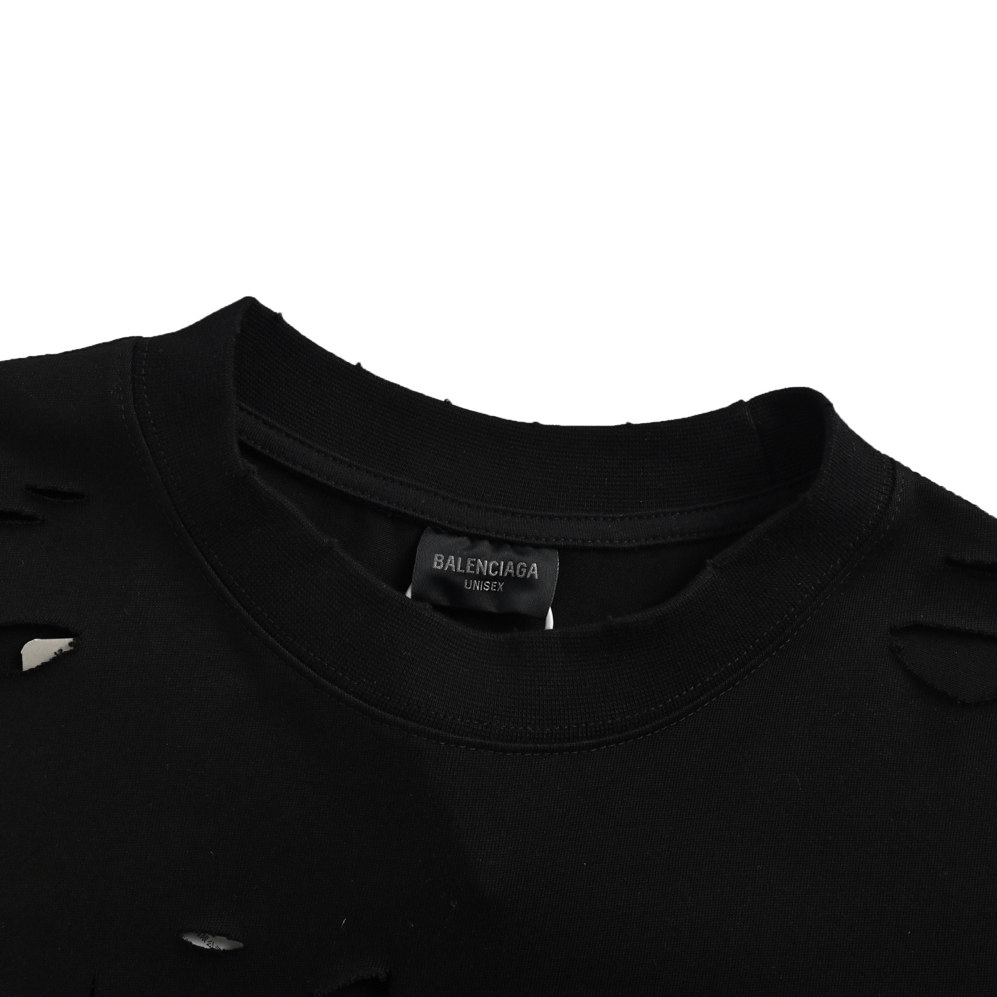 Balenciaga cracked letter print ripped short sleeves