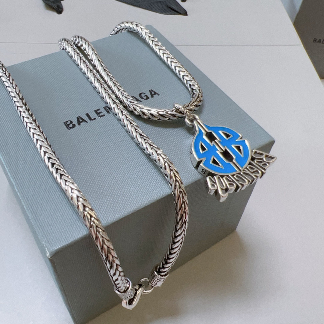 Balenciaga Blue BB Vintage Necklace