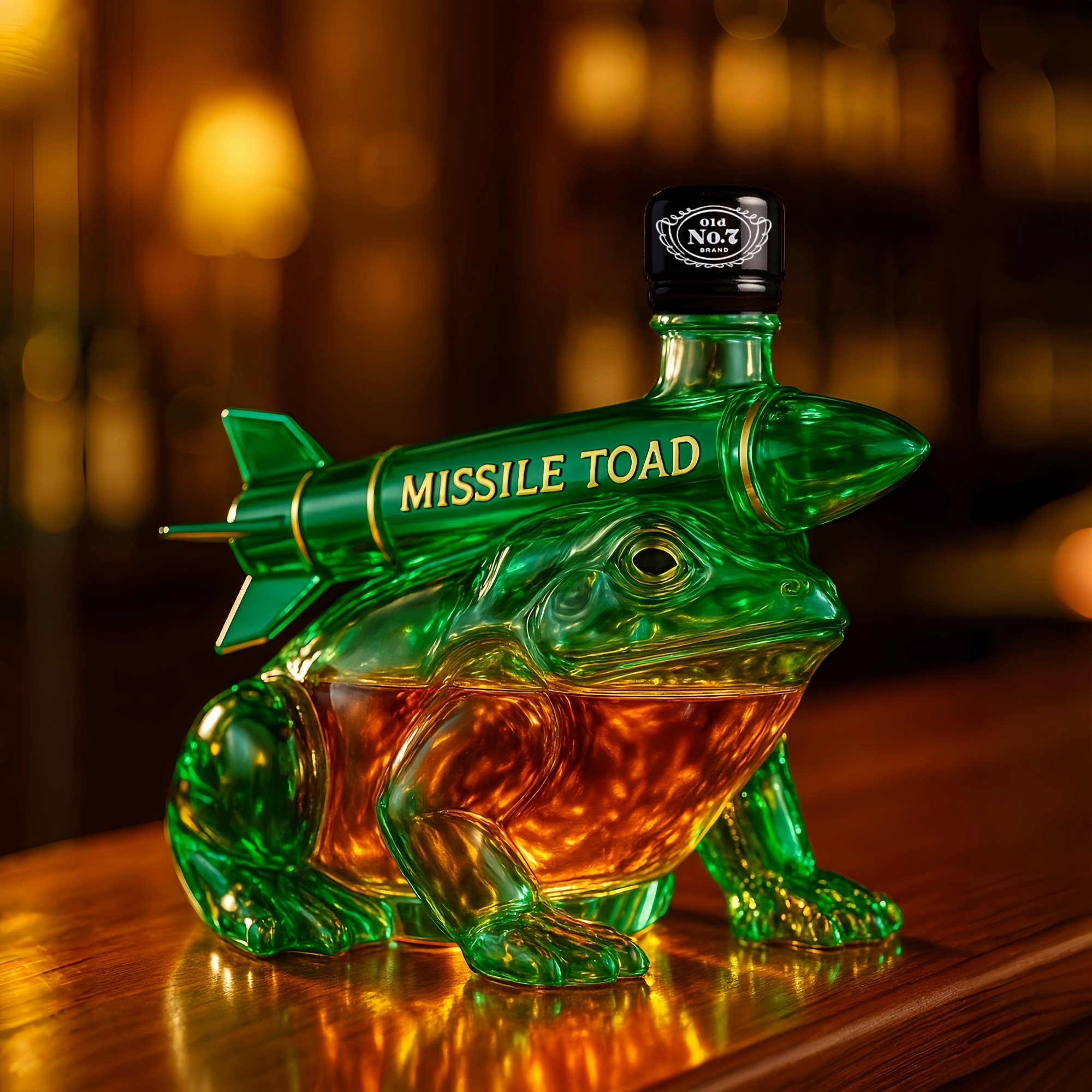 Missile Toad Whiskey Bottle · Send Your Troubles Flying
