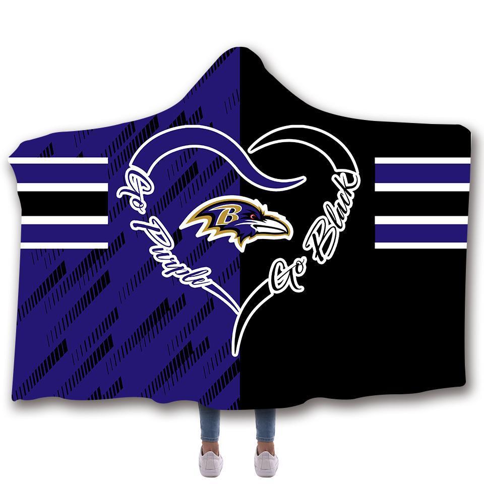 BALTIMORE RAVENS CLASSIC 3D HOODED BLANKET