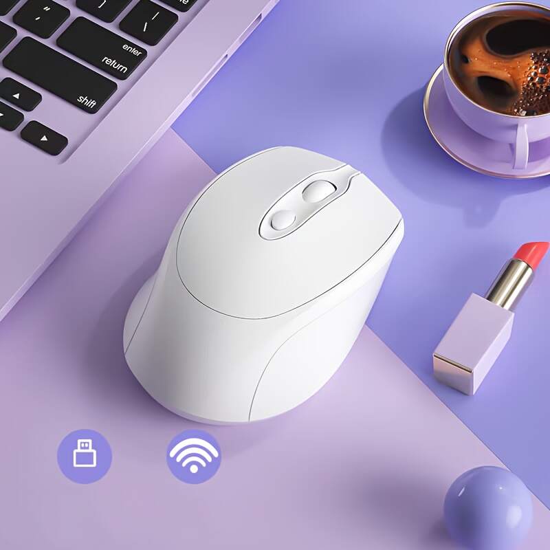 [Wireless Mouse] Rechargeable Ergonomic Wireless Mouse (BT & 2.4G) | Computer Cordless Mouse with USB Receiver for PC Mac Laptop