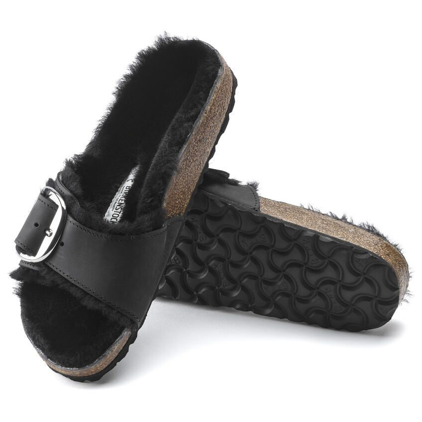 Madrid Big Buckle Shearling Oiled Leather B-88413