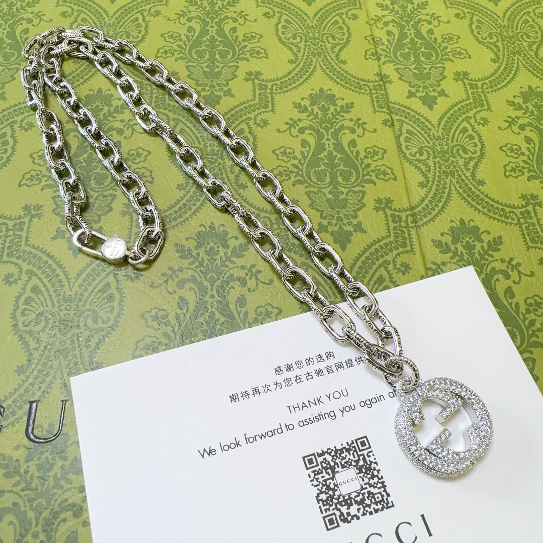 Gucci Anger Forest GG diamond vintage necklace