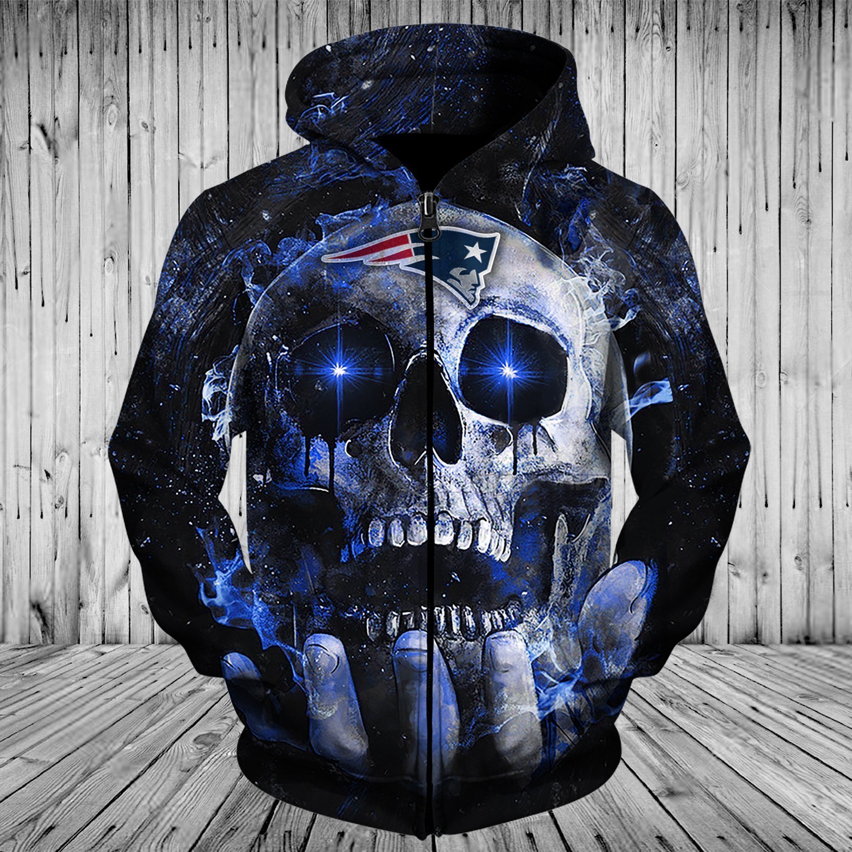 PATRIOTS HOODIE 3D SKULL 62