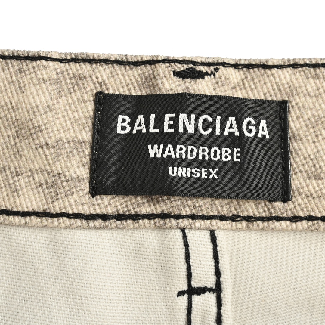 Balenciaga 24Fw washed loose wide-leg jeans