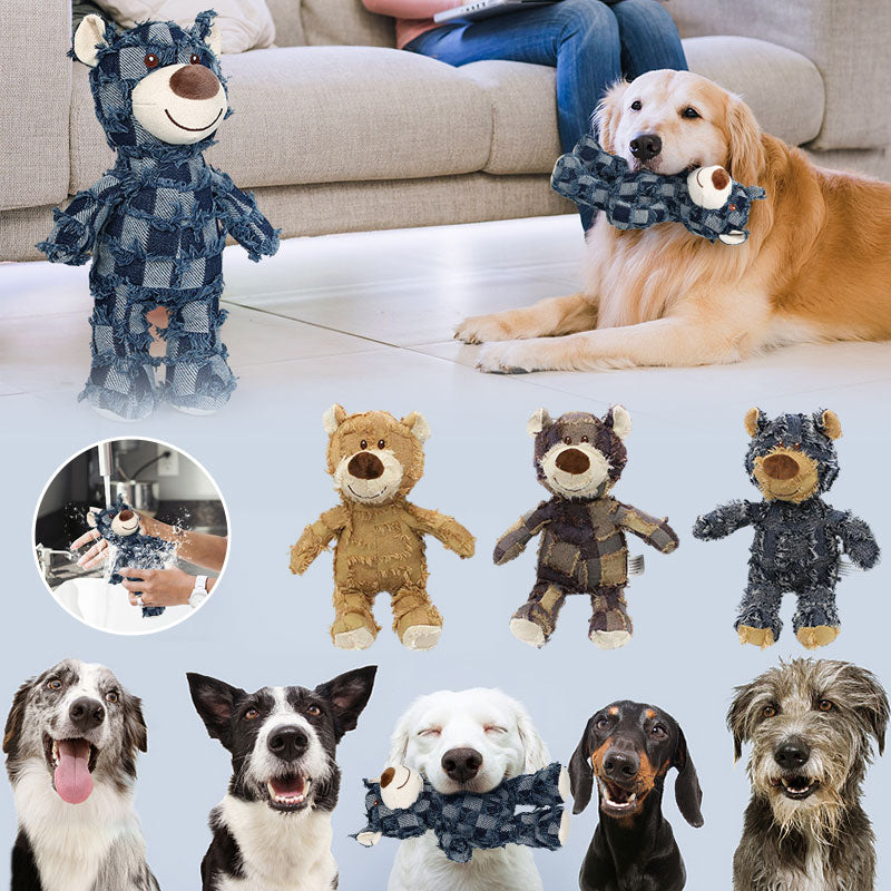 (🔥Last Day Promotion-SAVE 50% OFF)🐶2023 New Indestructible Squeaky Plush Bear Toy for Heavy Chewers-🔥BUY 2 GET 10% OFF & FREE SHIPPING