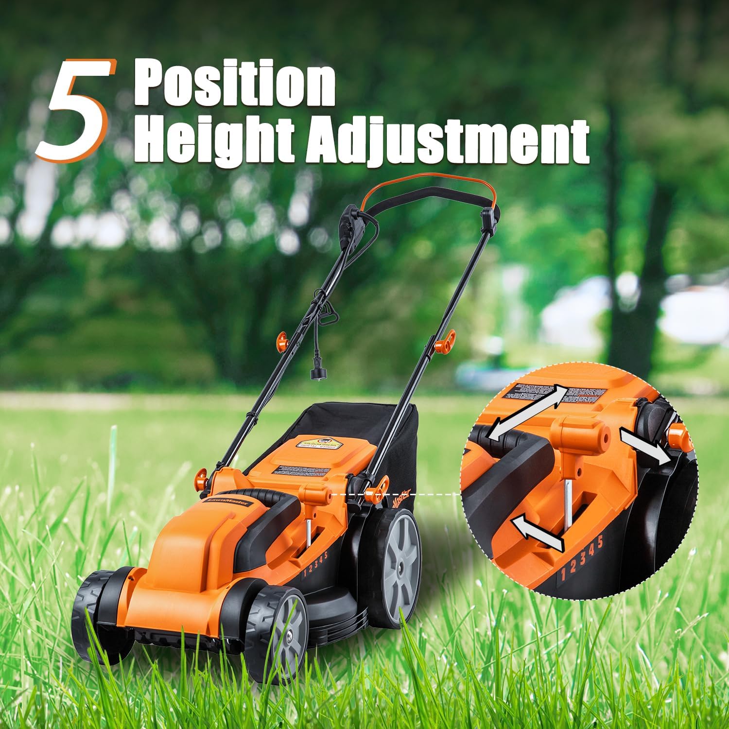 LawnMaster Electric Lawn Mower 16-Inch 12AMP