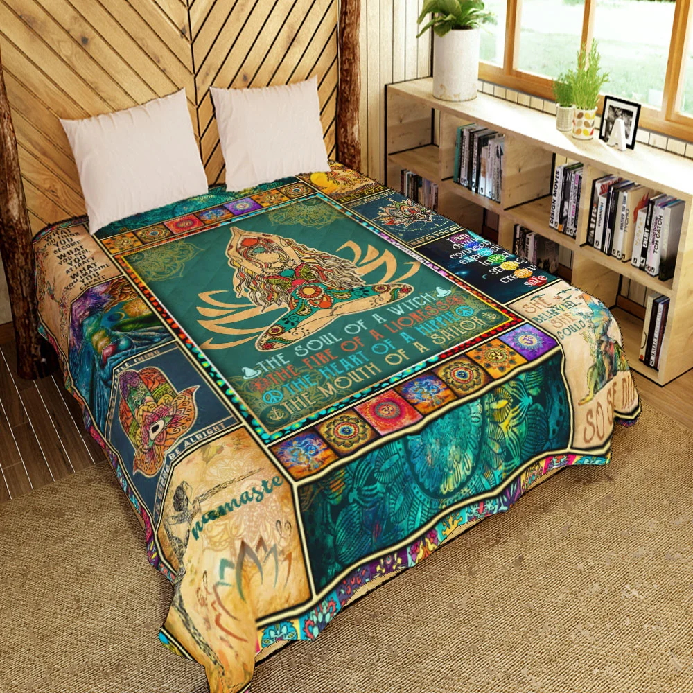 Yoga Namaste Quilt Blanket
