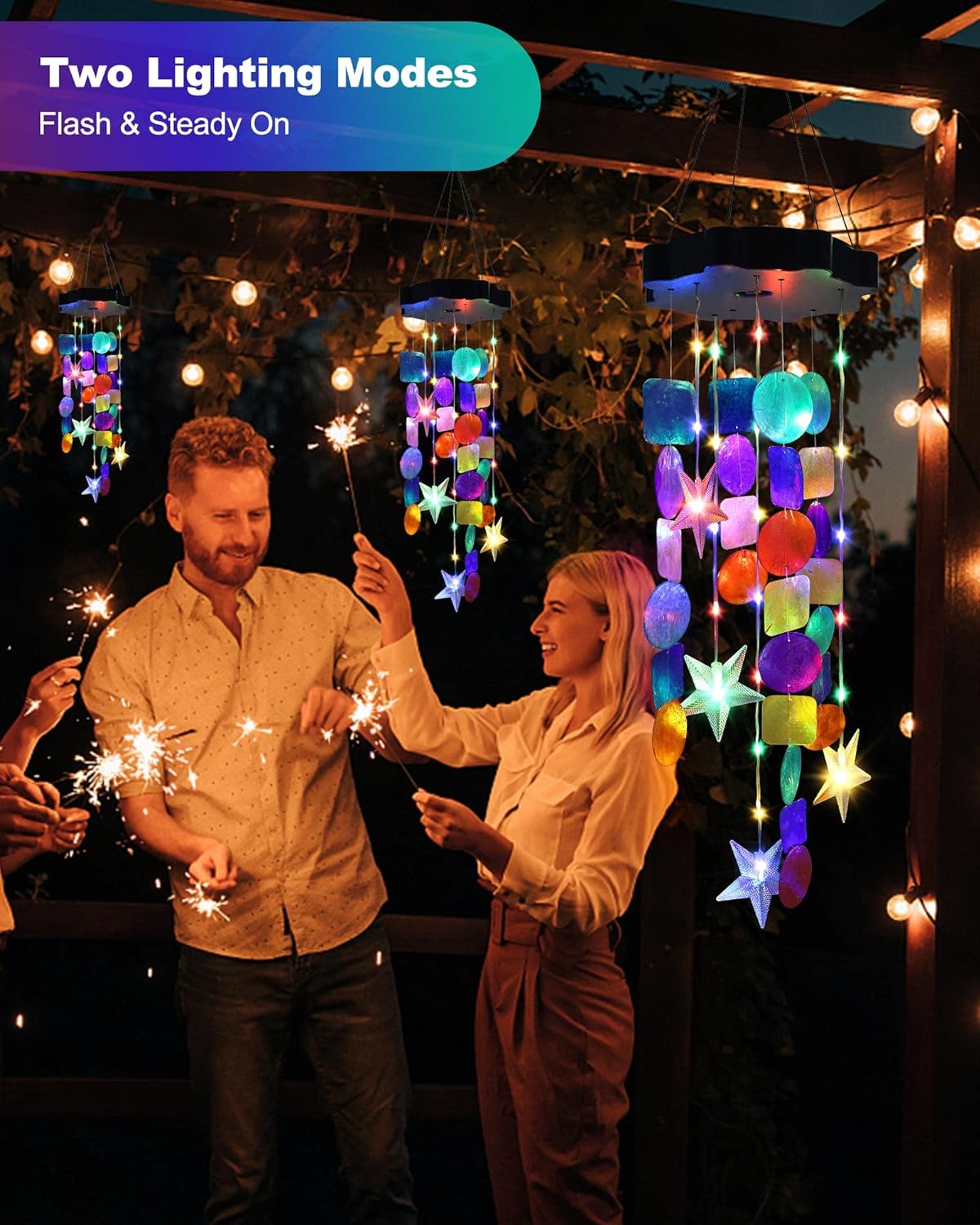 🔥HOT SALE 50% OFF🔥Solar Wind Chimes Colorful Shells Lights
