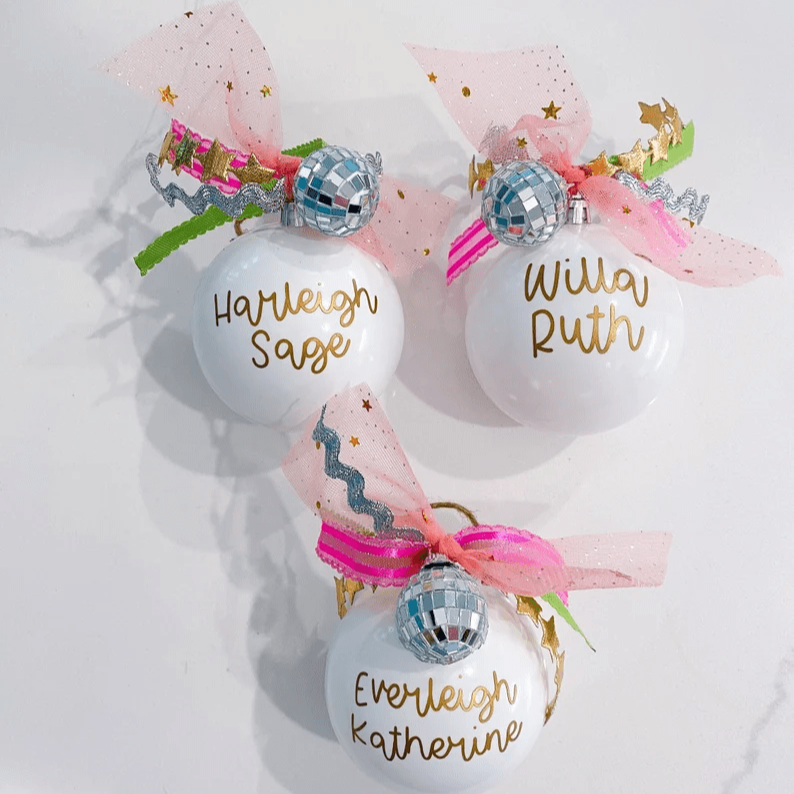 Personalized Preppy Christmas Ornament