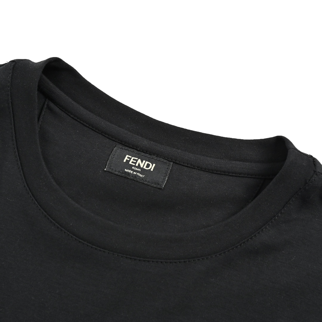 Fendi 24ss leather label short sleeve