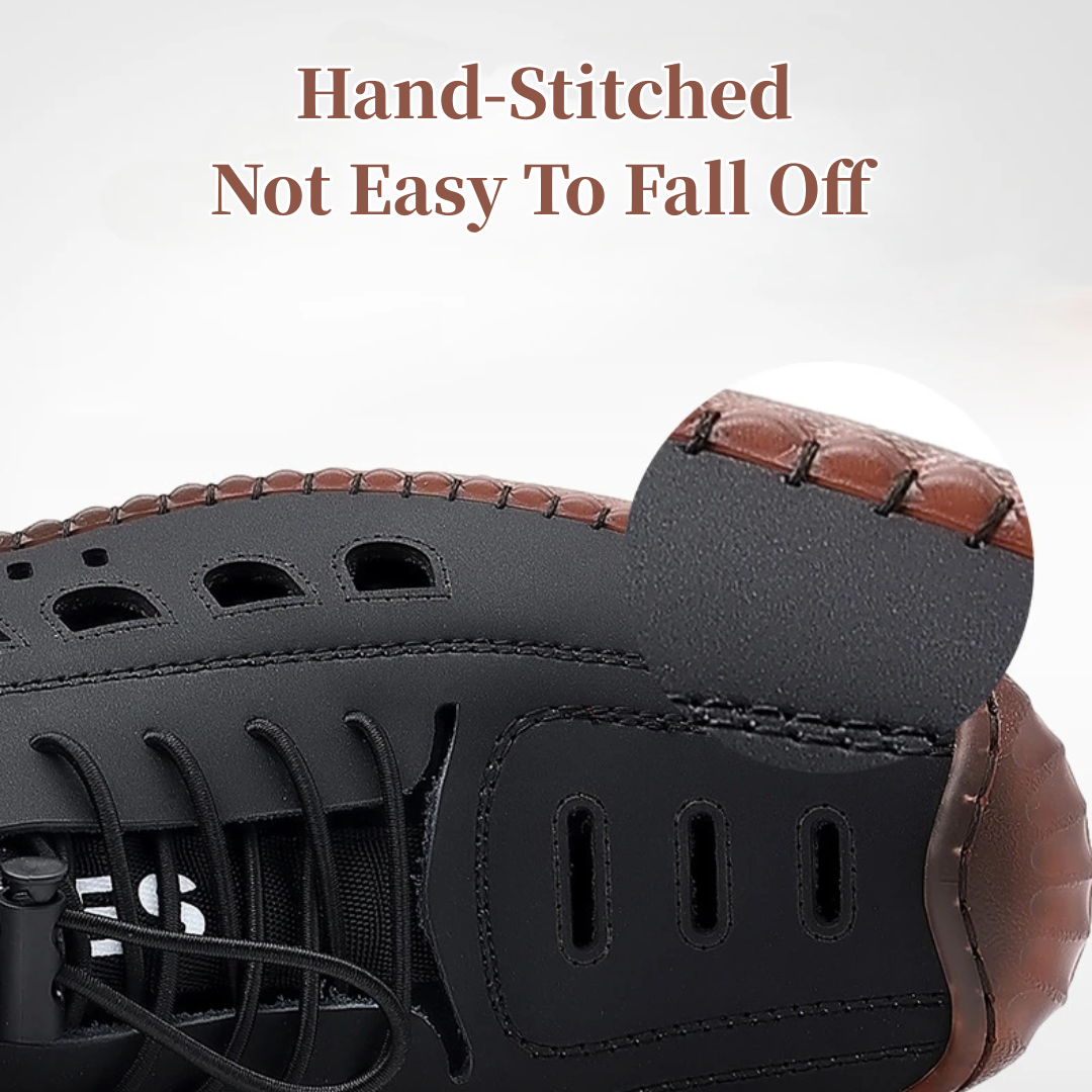 Soft Sole Genuine Cowhide Woven Summer Sandals