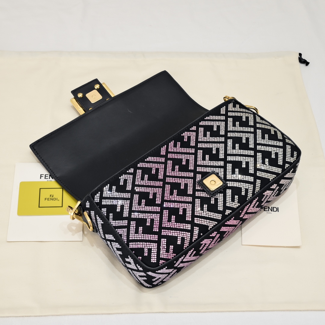 FENDI Colorful Rhinestone Baguette Bag 7711