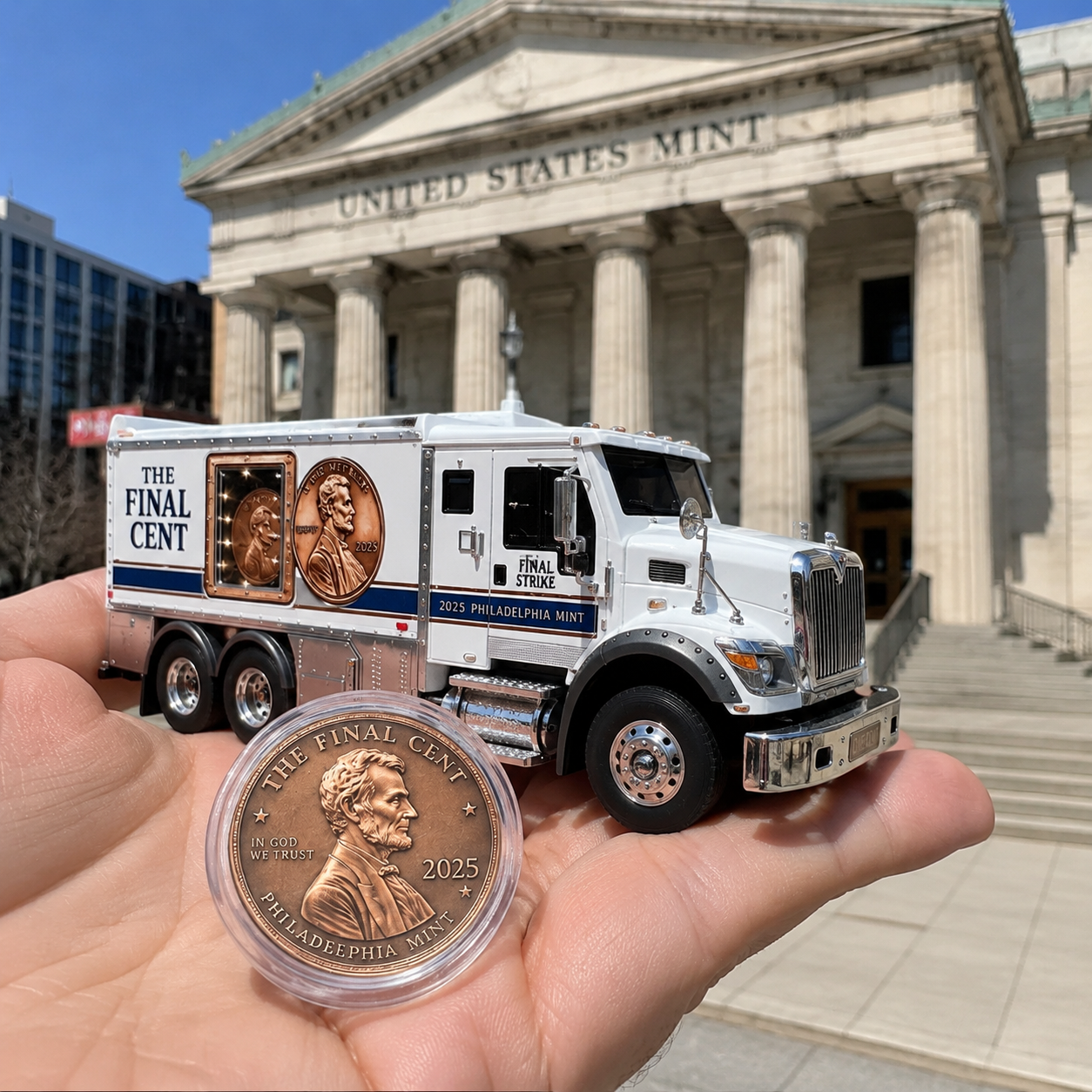 Hot Wheels Philadelphia Mint Vault Hauler – Final Cent Armored Coin Truck
