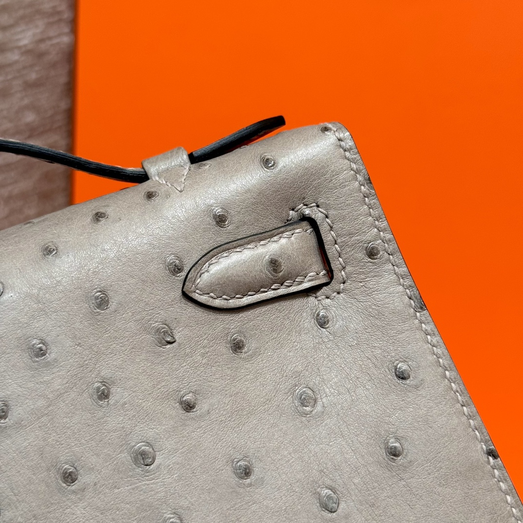 Hermès Kelly Pochette 18Gris tourterlle handbag (handmade to order)