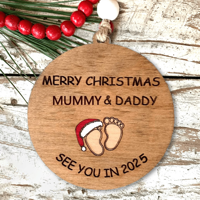 Merry Christmas Mommy and Daddy See You in 2025 Christmas Tree Ornament