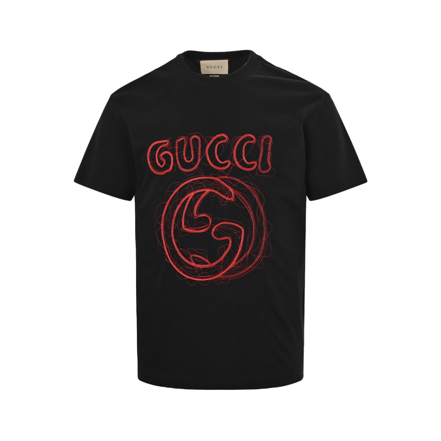 Gucci 24ss line embroidered letter logo short sleeve