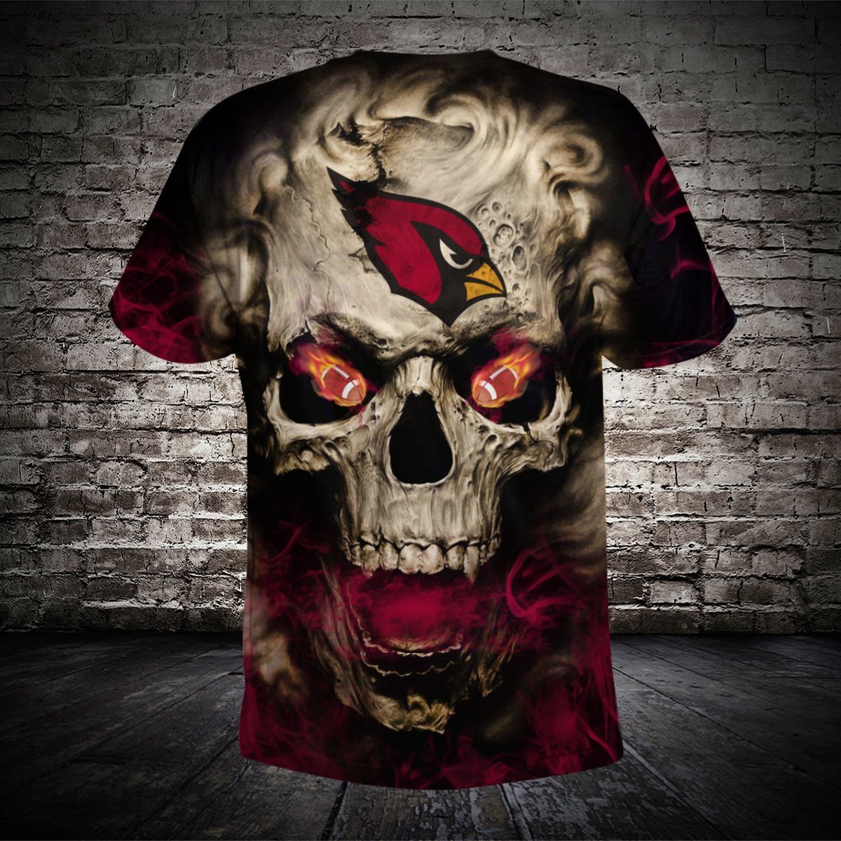 CARDINALS 3D HOODIE SKULL51