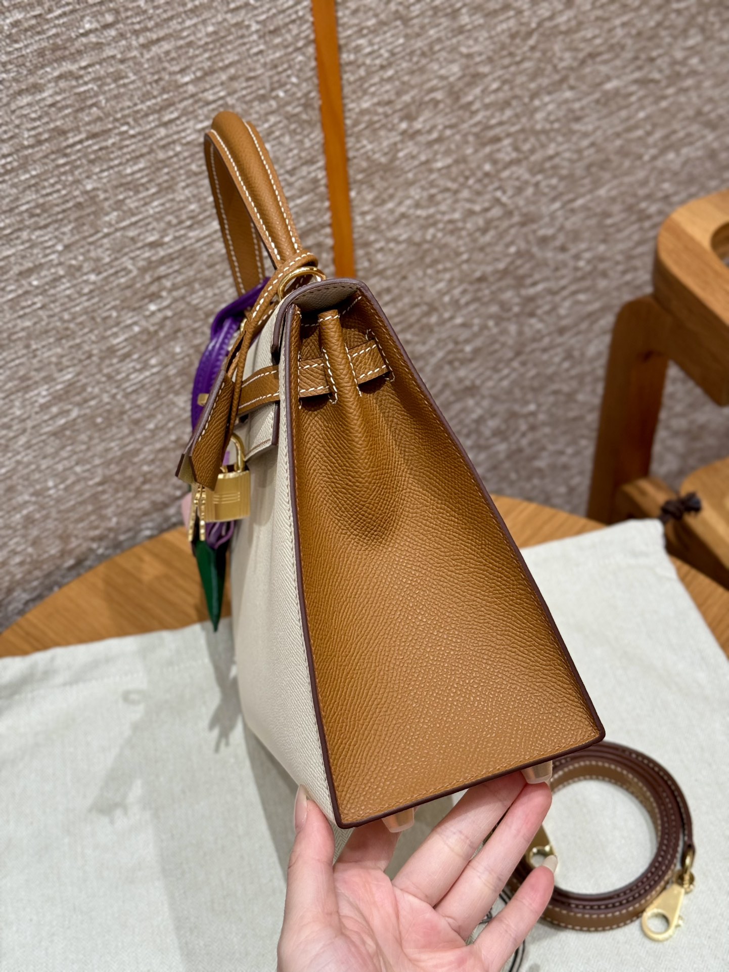 Hermes Kelly i2Nata ck37gold handbag (handmade to order)