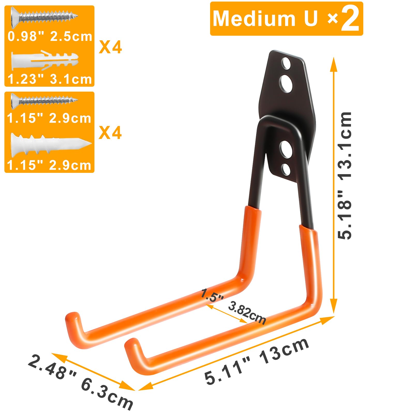 2 Pack Heavy Duty Garage Storage Hooks – Strong, Sturdy & Built to Last! 🔩💪