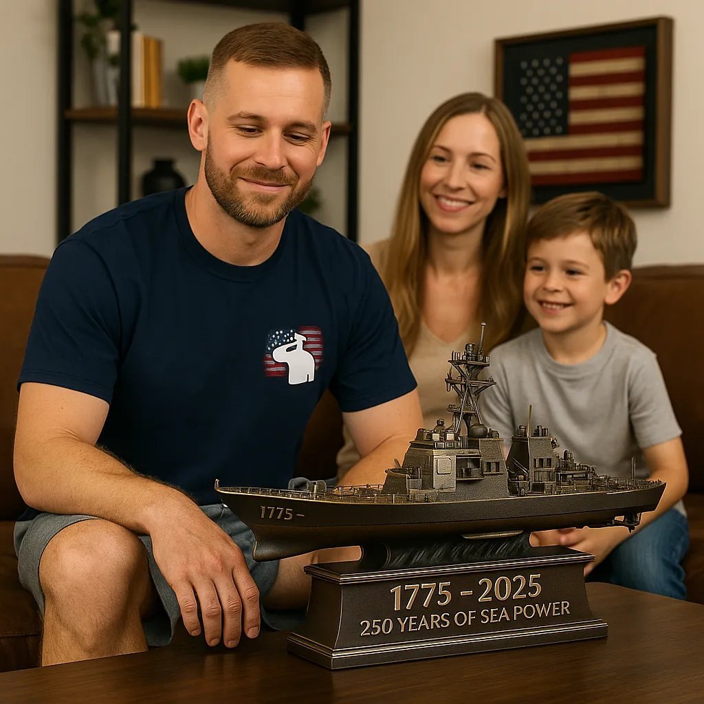 U.S. Navy 250th Anniversary Battleship Commemorative Sculpture
