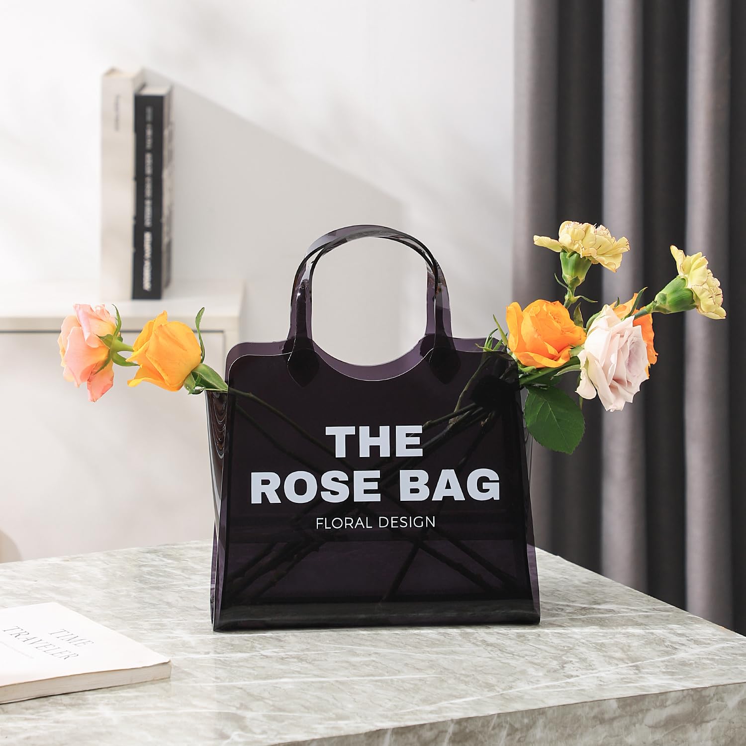 Aesthetic Vase for Flowers, Decorative Tote Bag Vase for Wedding, Living Room, Bedroom, Table, Office(Tote Bag)