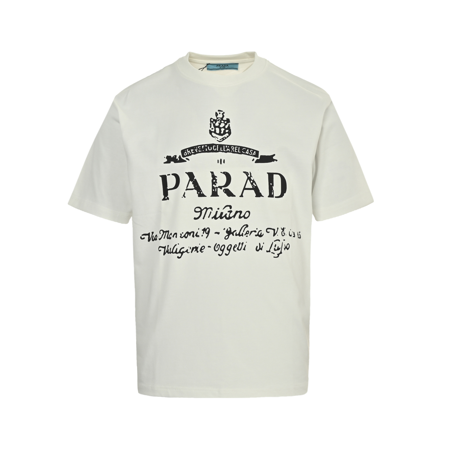 Prada 25ss large logo signature letter print short sleeve