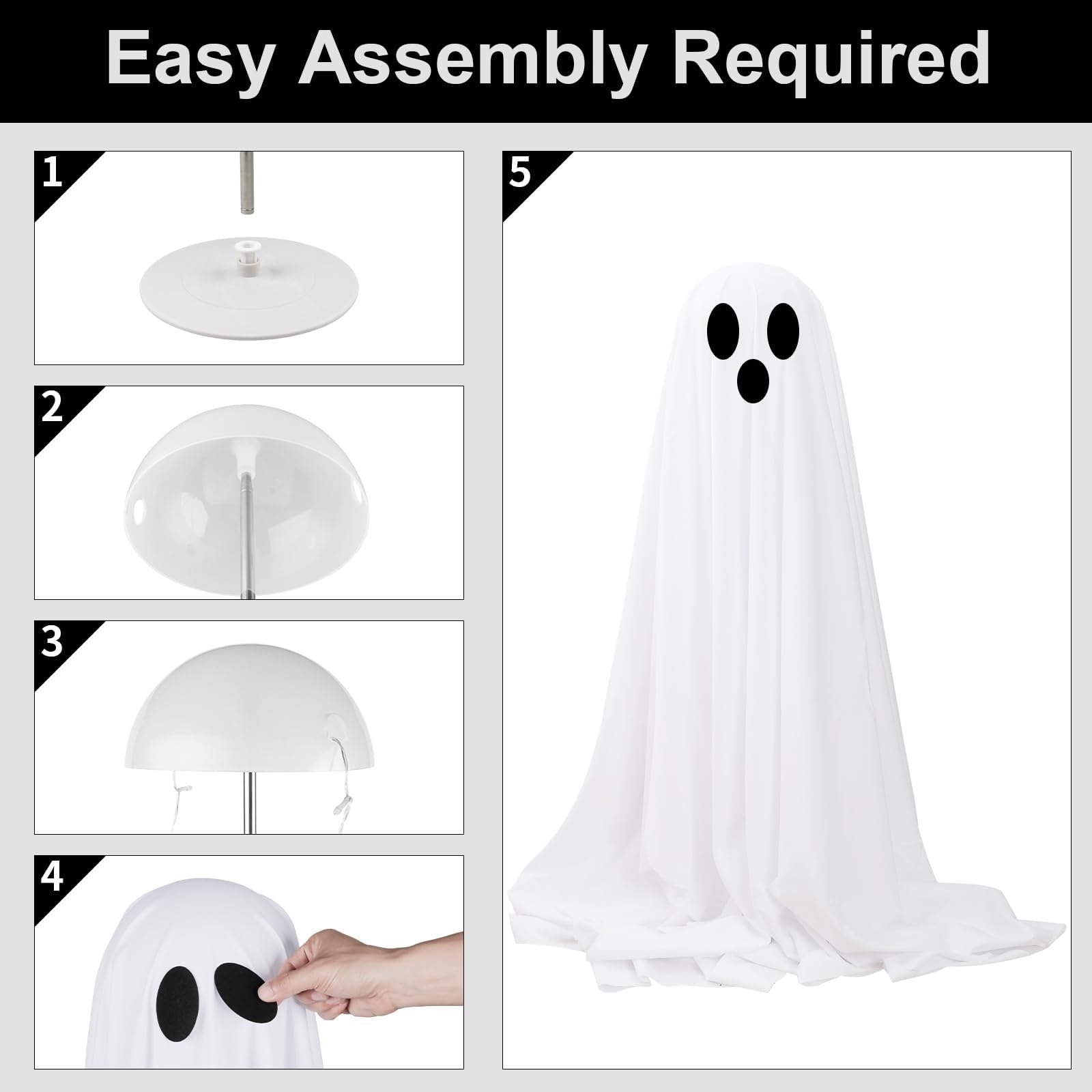 👻Sparkling Spooky Ghost Halloween Decoration-Cute ghost with Witch Hat