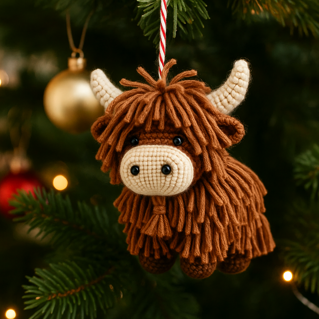 Highland Cow Christmas Tree Ornament