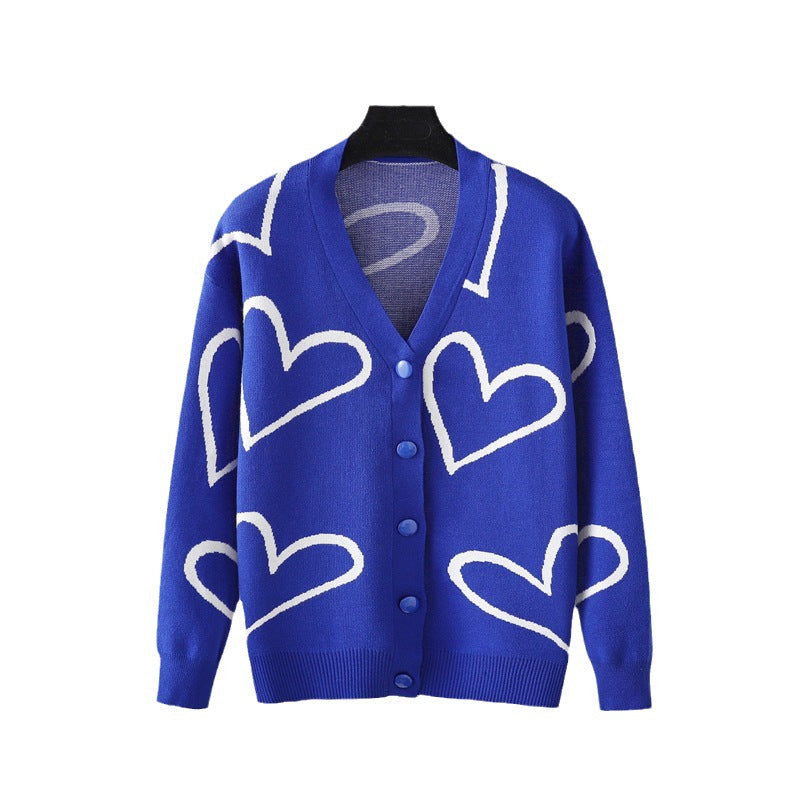 European And American Knitwear Sweater Love Short Cardigan Coat