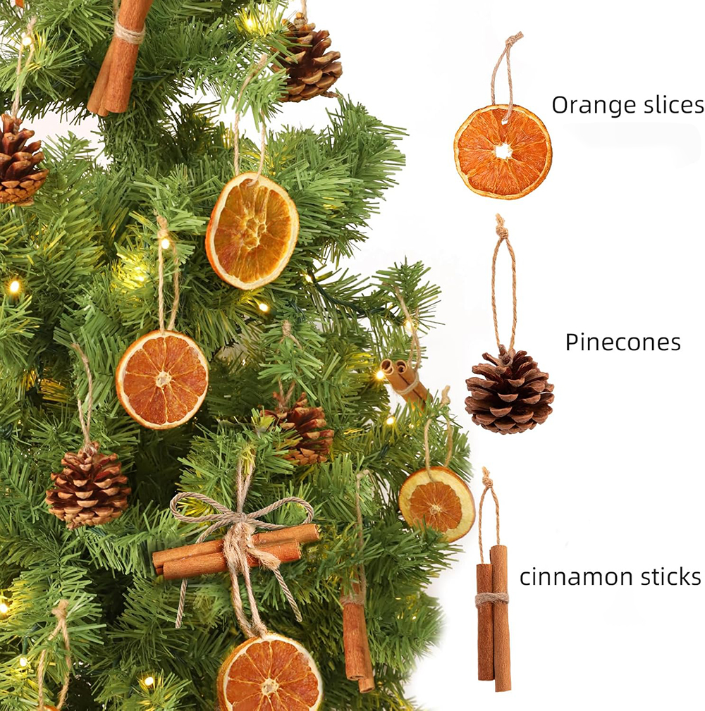 Natural Orange Slices Cinnamon Pinecones Ornament