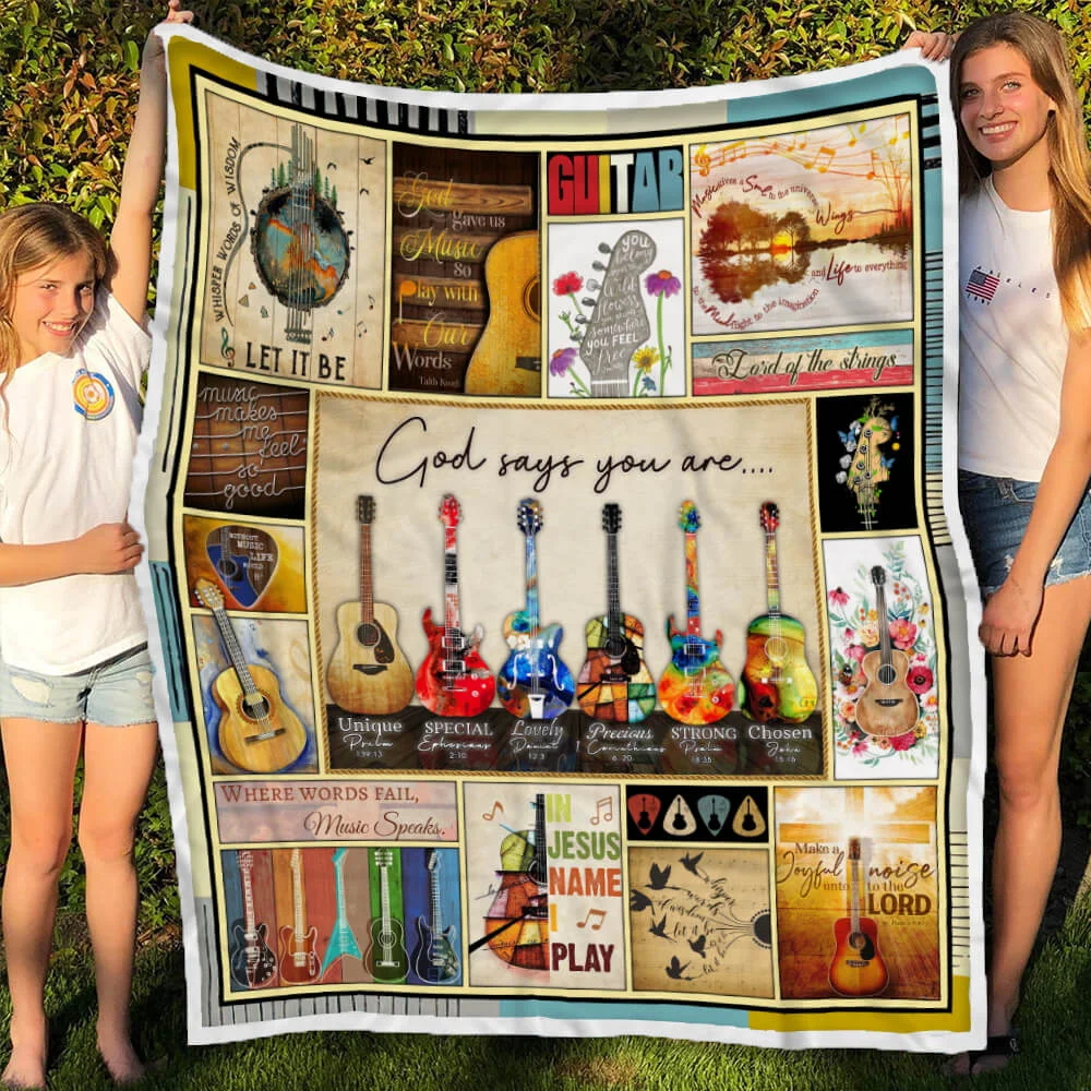 Guitar, God Says You Are Sofa Throw Blanket