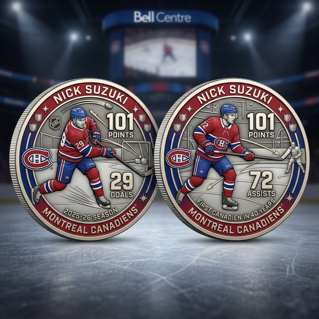 Nick Suzuki: 101 Points Historic Season – Canadiens Legacy Coin 🇨🇦