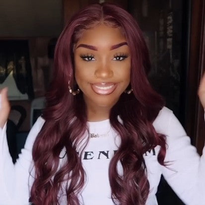 Special OFF | Beautiful BURGUNDYWINE color body wave wig