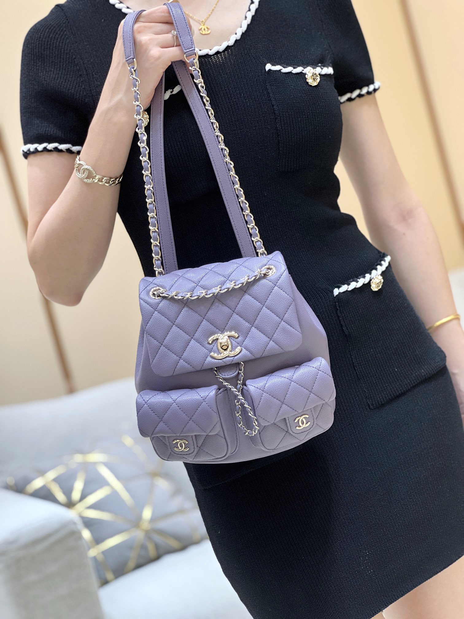 Chanel 24A duma double backpack 3860