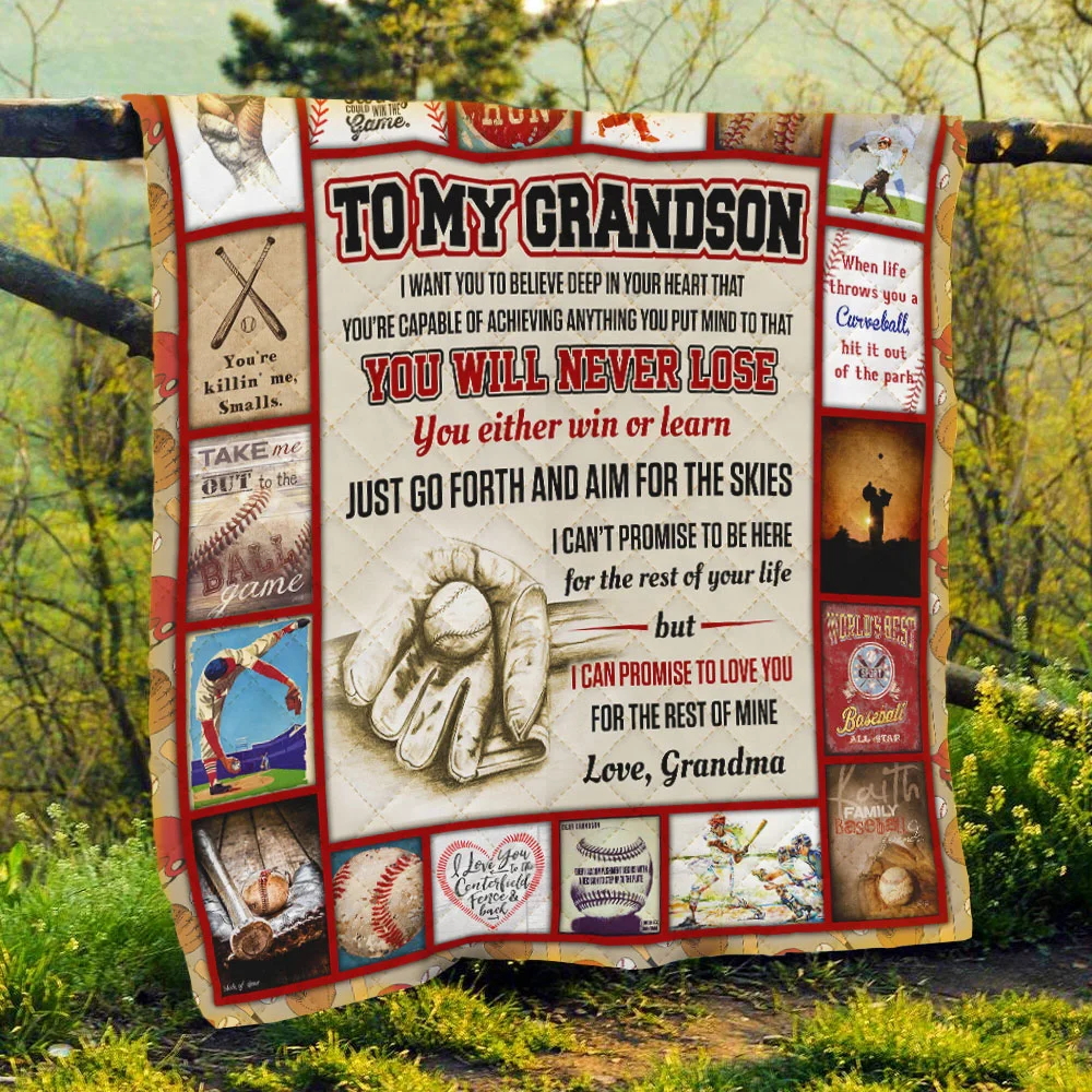 My Baseball Grandson, Grandma Quilt Blanket