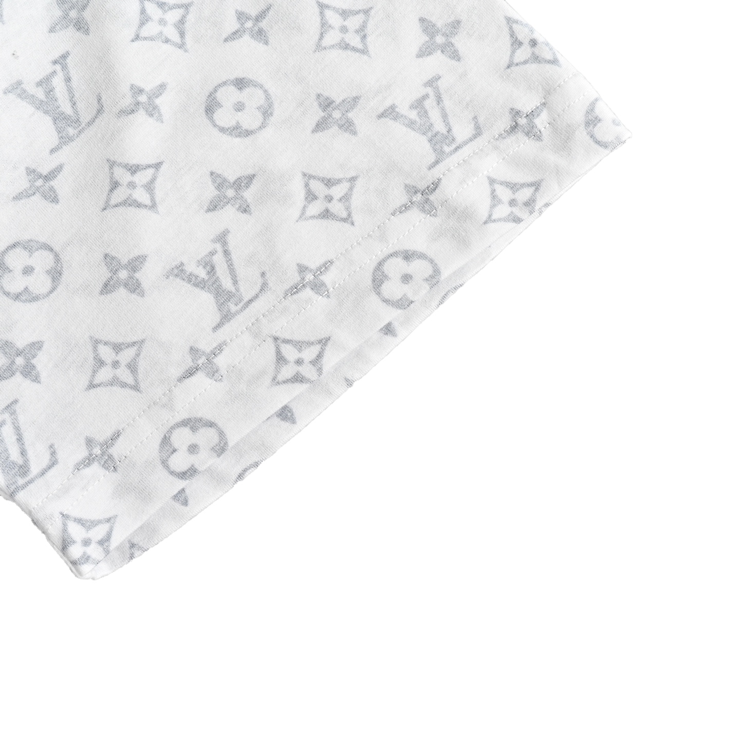 Louis Vuitton Collar Chain Full Print Round Neck Short Sleeve