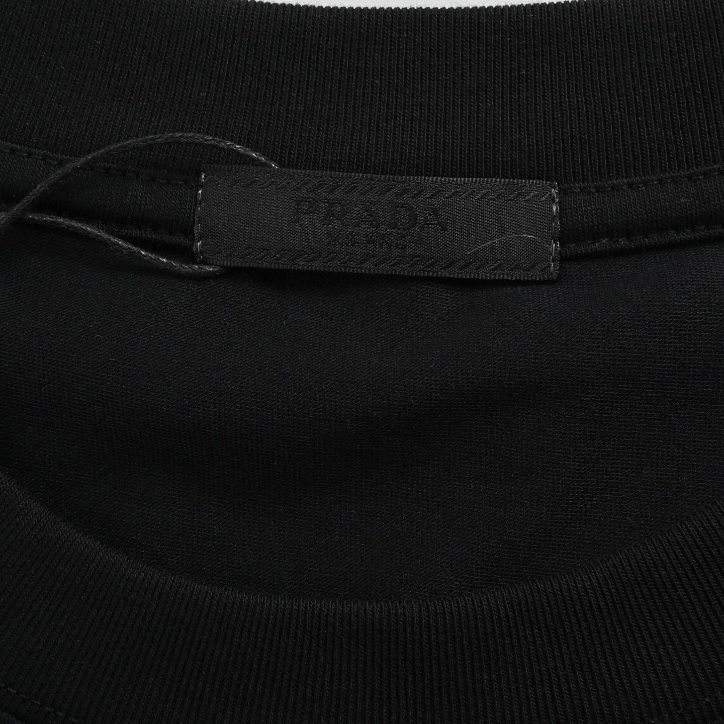 Prada 25ss embroidered letters back splashed triangle logo short sleeves