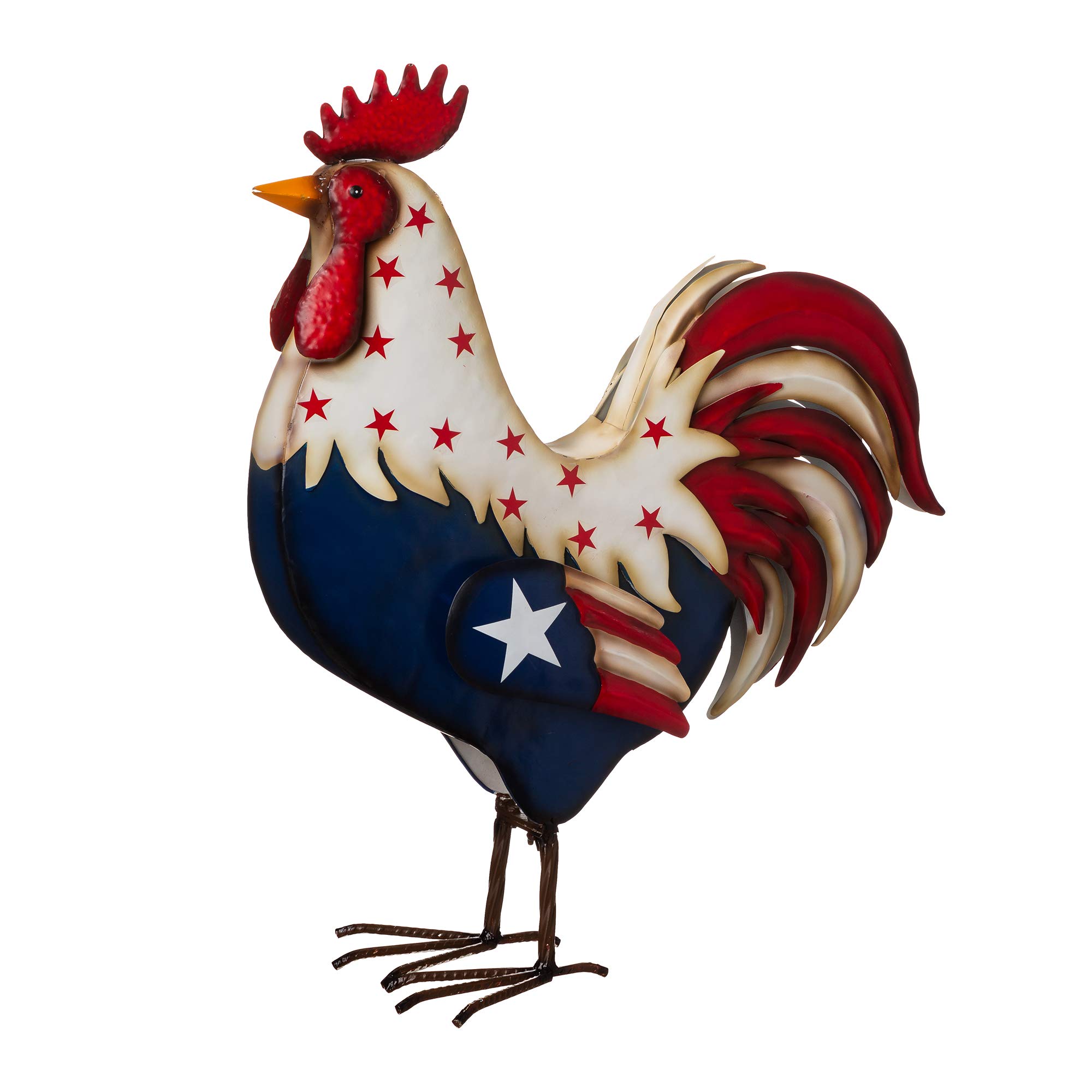 Metal Patriotic Rooster Statue-21