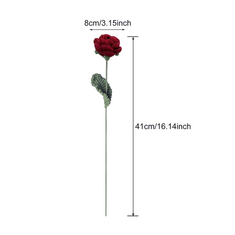 🔥Last Day 50% Off🔥Handmade Knitted Rose,Artficial rose faux flowers,Gift For Her,Present Accessories🌹