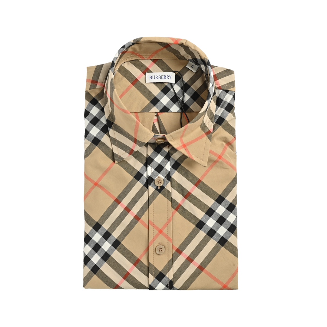 Burberry 24ss diagonal check long-sleeved shirt