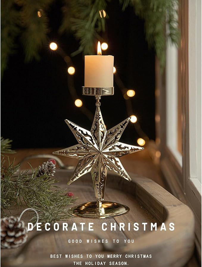 🌲🕯️2024 Vintage Metal Christmas Candle Holder