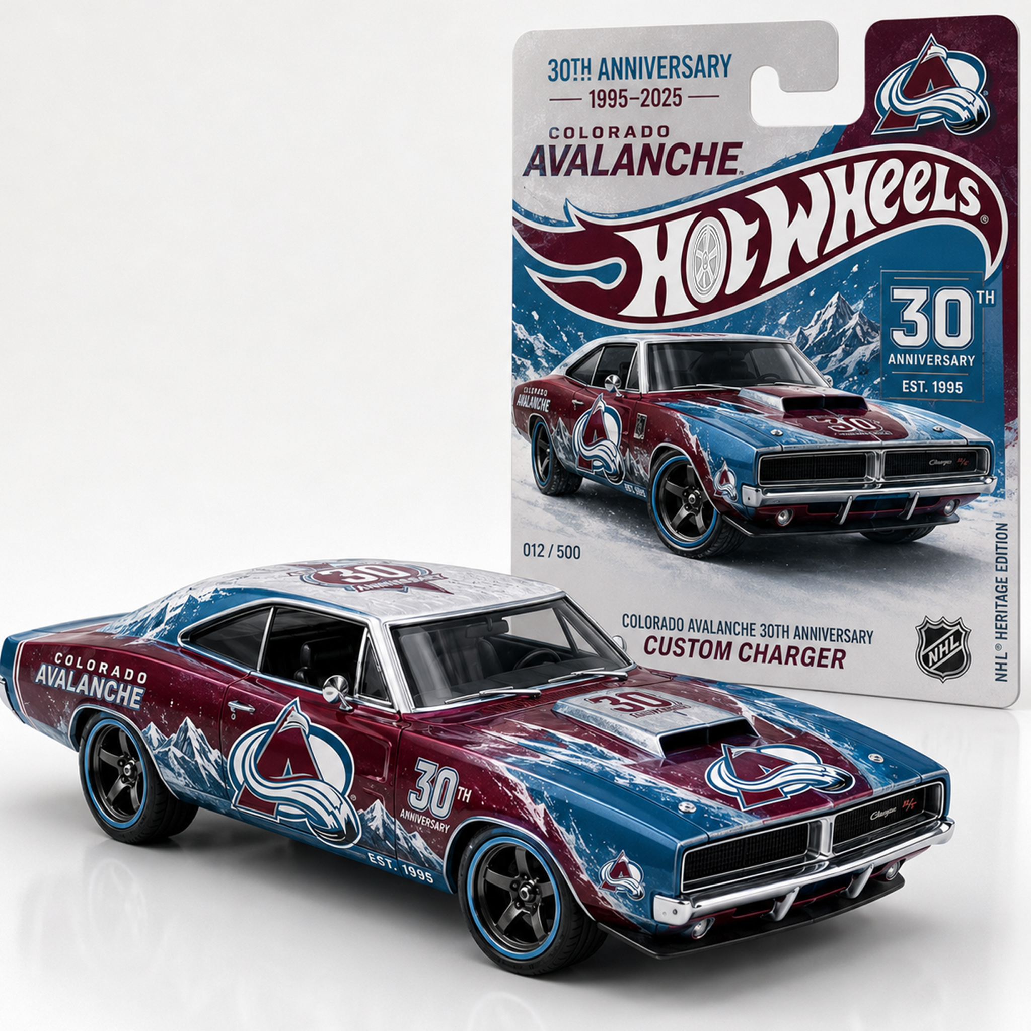 Hot Wheels Colorado Avalanche 30th Anniversary Custom Charger
